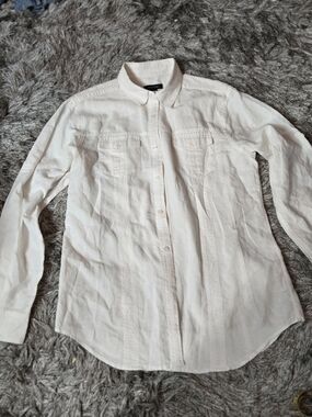 Vintage Structure Linen-Cotton Blend Shirt M